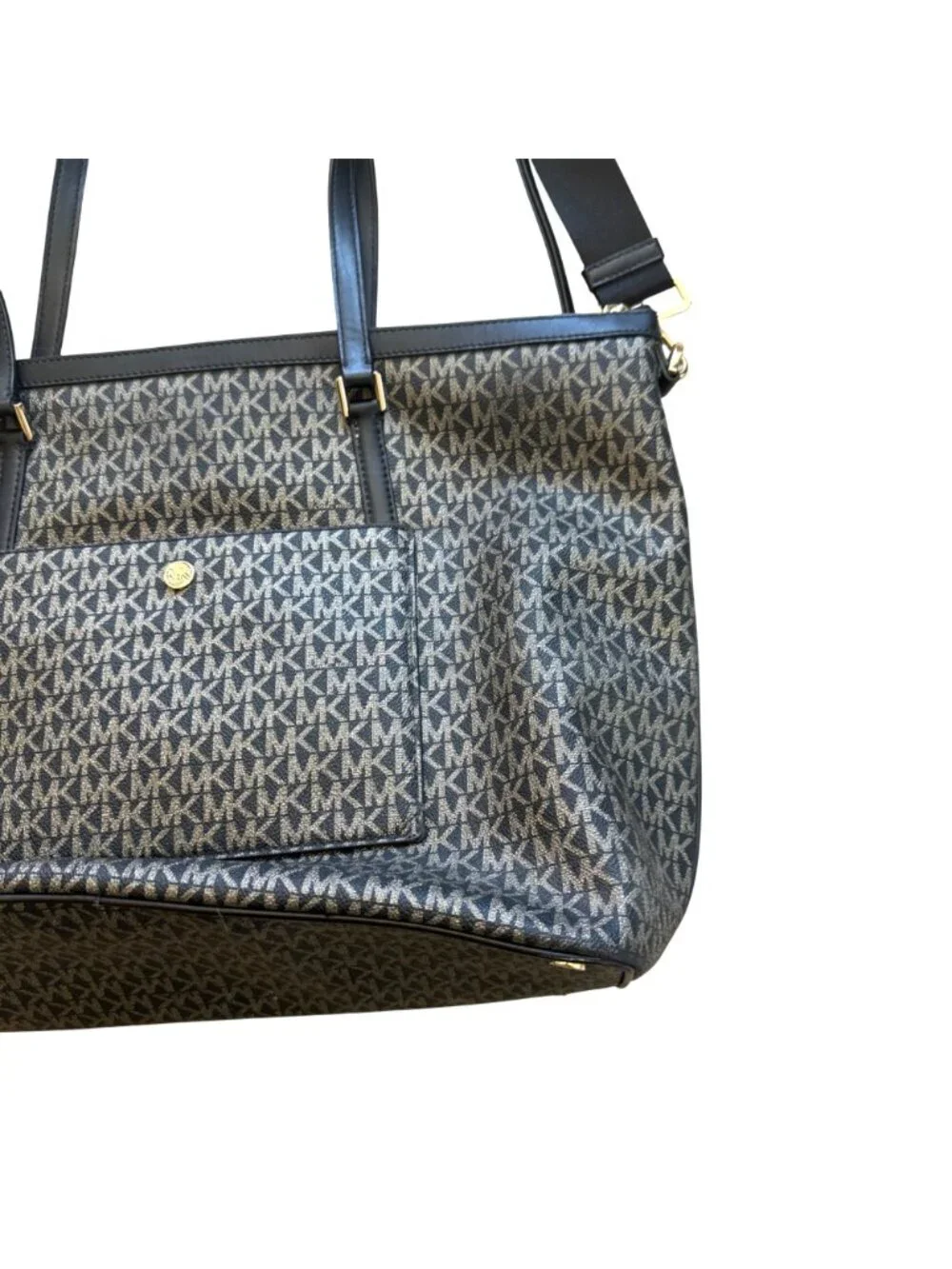 Michael Kors Women's Heritage Large Tote Bag Black MK Monogram - Picture 10 of 14